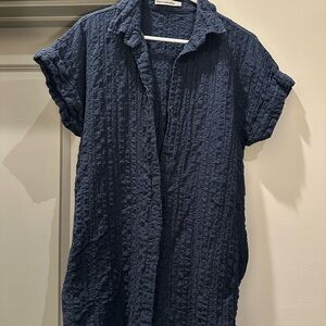 Abercrombie & Fitch Dark Blue Textured Shirt Dress